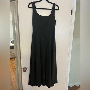 Whitney Square Neck Midi Dress in Black